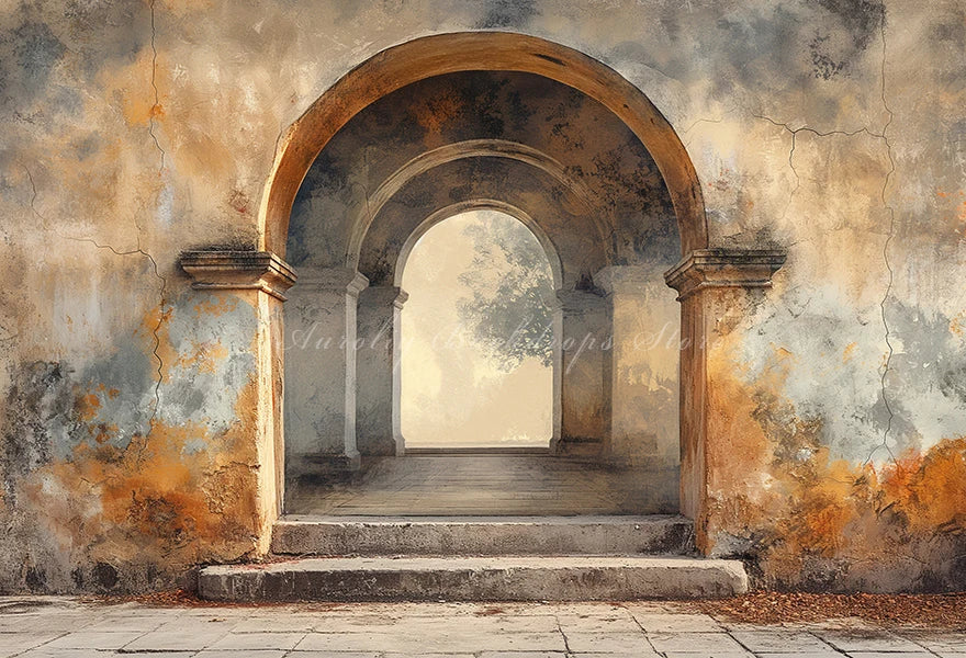 Retro Arch Door Photography Backdrop Kids Baby Portrait Photocall Decors Archway Brick Wall Child Adult Studio Backgrounds