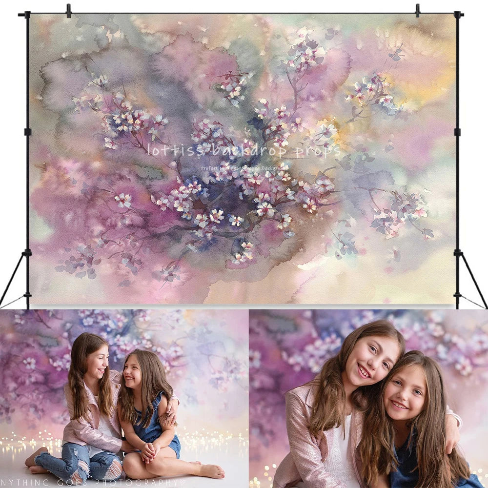 Orchid Day Flower Garden Backdrops Kids Baby Photography Props Child Adult Photocall Decors Colorful Floral Backgrounds