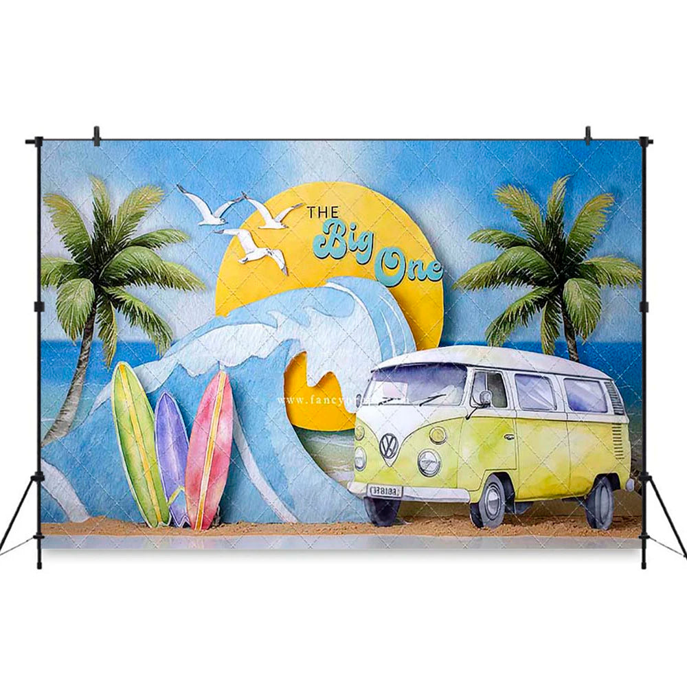 Hawaii Surfboard Photography Backdrop Kids Baby Cake Smash Photocall Decors Pineapple Child Adult Summer Birthday Backgrounds