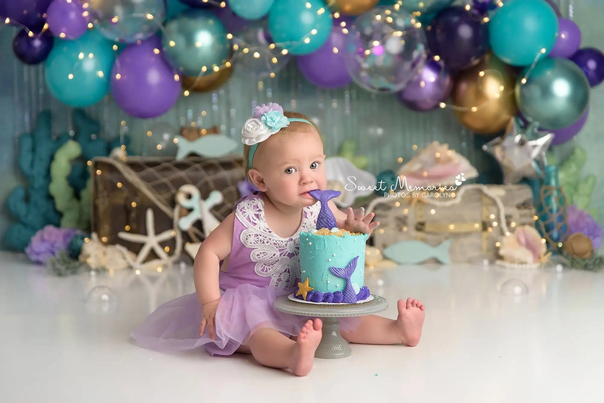 Sea Friends Backdrop Kids Baby Cake Smash Photography Props Undersea Animals Child Adult Birthday Photo Shoot Studio Background