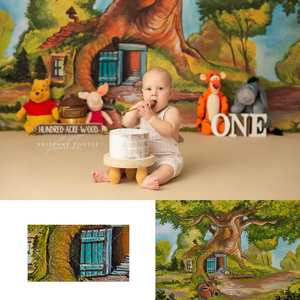 Forest and Honey Pot Photography Backdrop Kids Baby Cake Smash Photocall Decors Child Boys Adult Birthday Studio Backgrounds