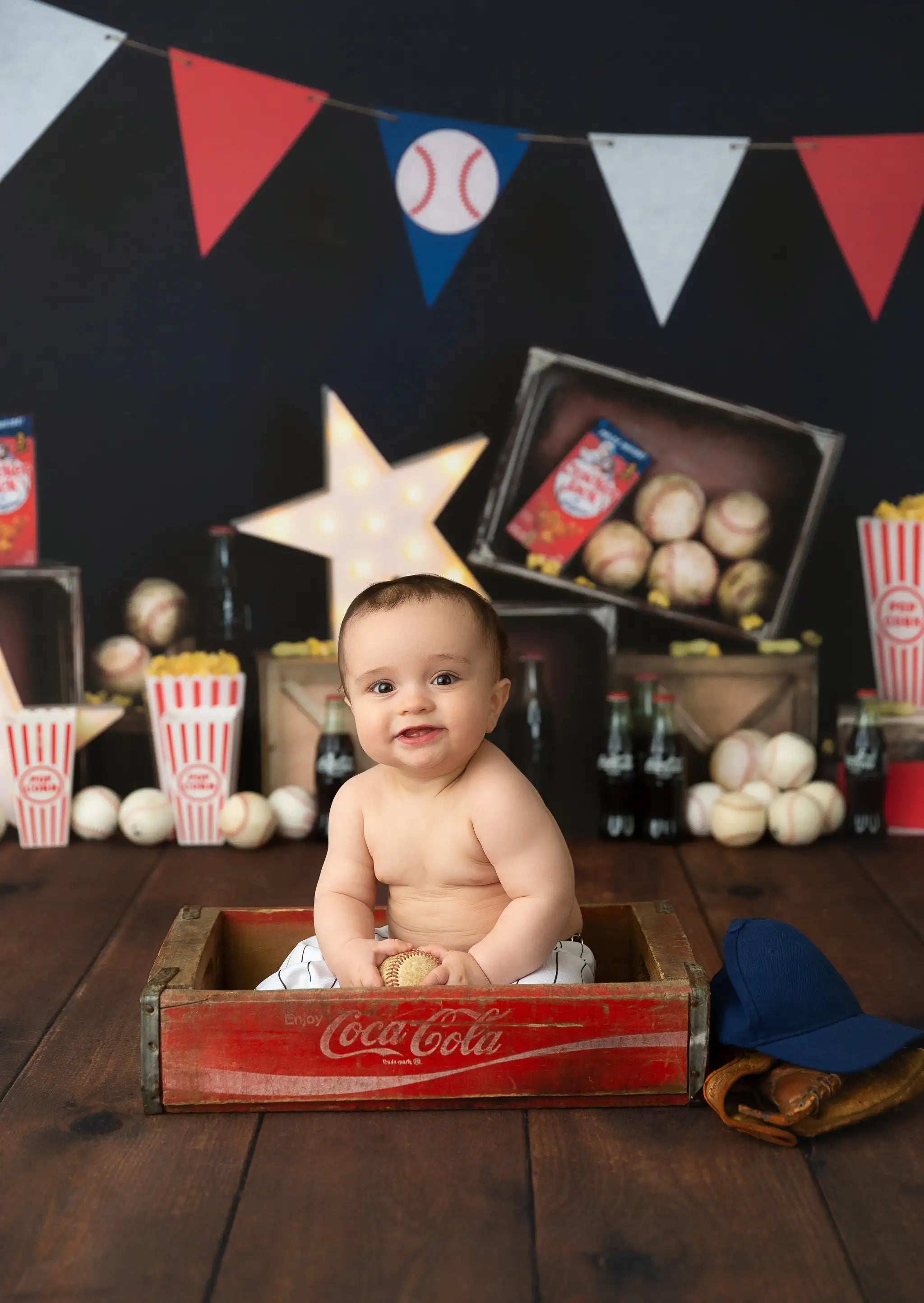 Swing Batter Backdrop Kids Baby Cake Smash Photography Props Baseball Child Boys Adult Birthday Party Backgrounds