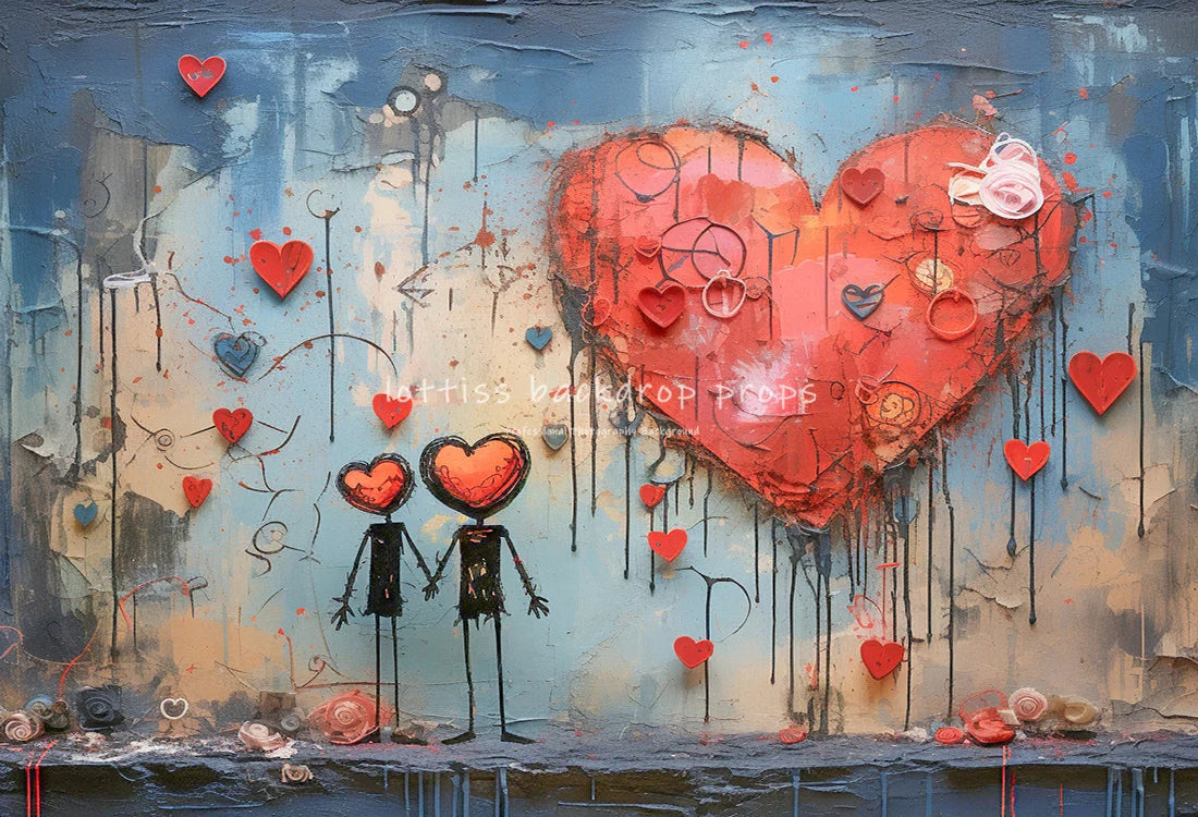 Pink Heart Valentine's Day Backdrops Kids Girl Photography Props Child Dating Photocall Decors Brick Wall Valentine Backgrounds
