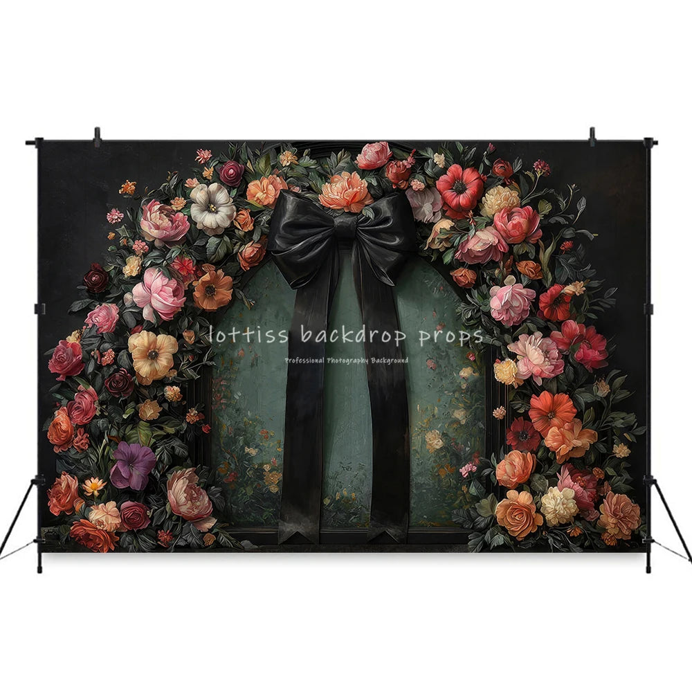Bowlicious In a Wink Blue Bowknots Wall Backdrops Kids WomanPhotography Props Child Baby Photocall Rose Flower Backgrounds