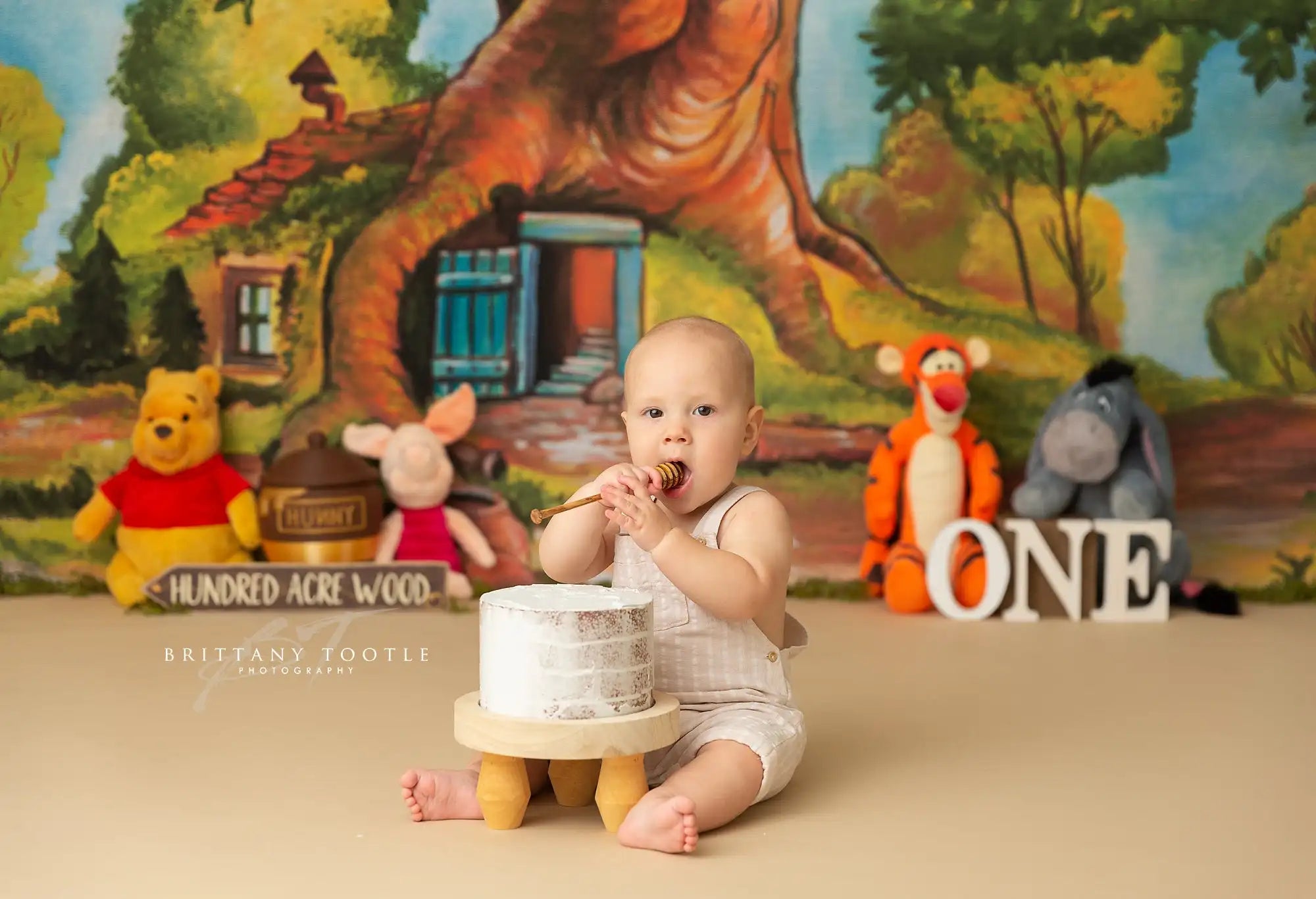 Forest and Honey Pot Photography Backdrop Kids Baby Cake Smash Photocall Decors Child Boys Adult Birthday Studio Backgrounds