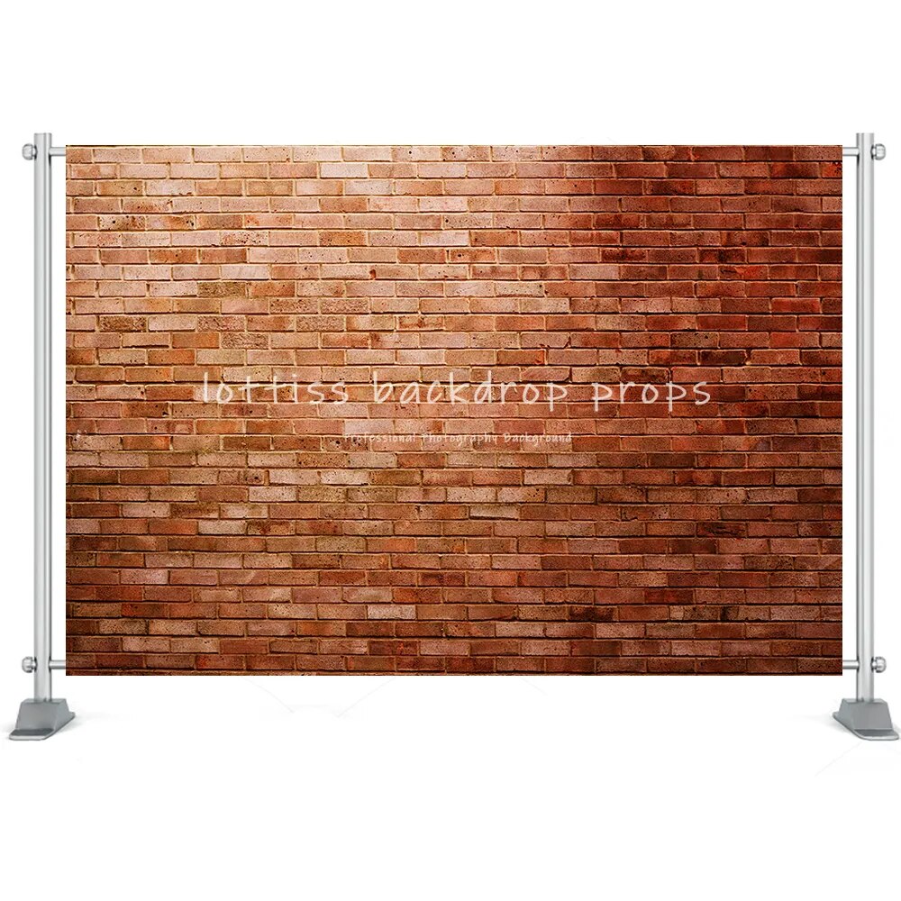Mur de briques rouges en Polyester, papier peint Vintage foncé, arrière-plan pour Portrait d'adulte, nouveau-né, bébé, enfant, décor de fête, arrière-plan de photographie