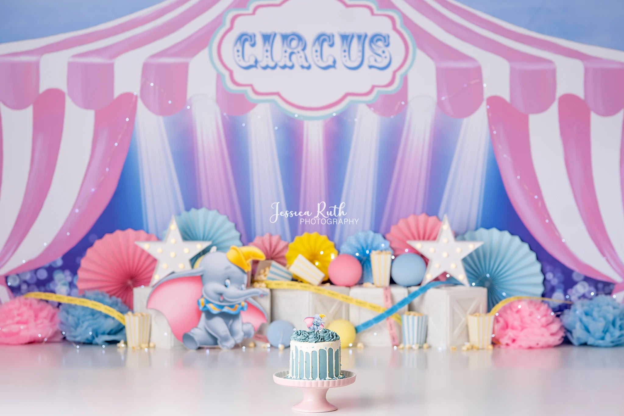Circus Pastel Stars Backdrop Kids Baby Birthday Party Decors Child Girls Adult Cake Smash Photography Backgrounds