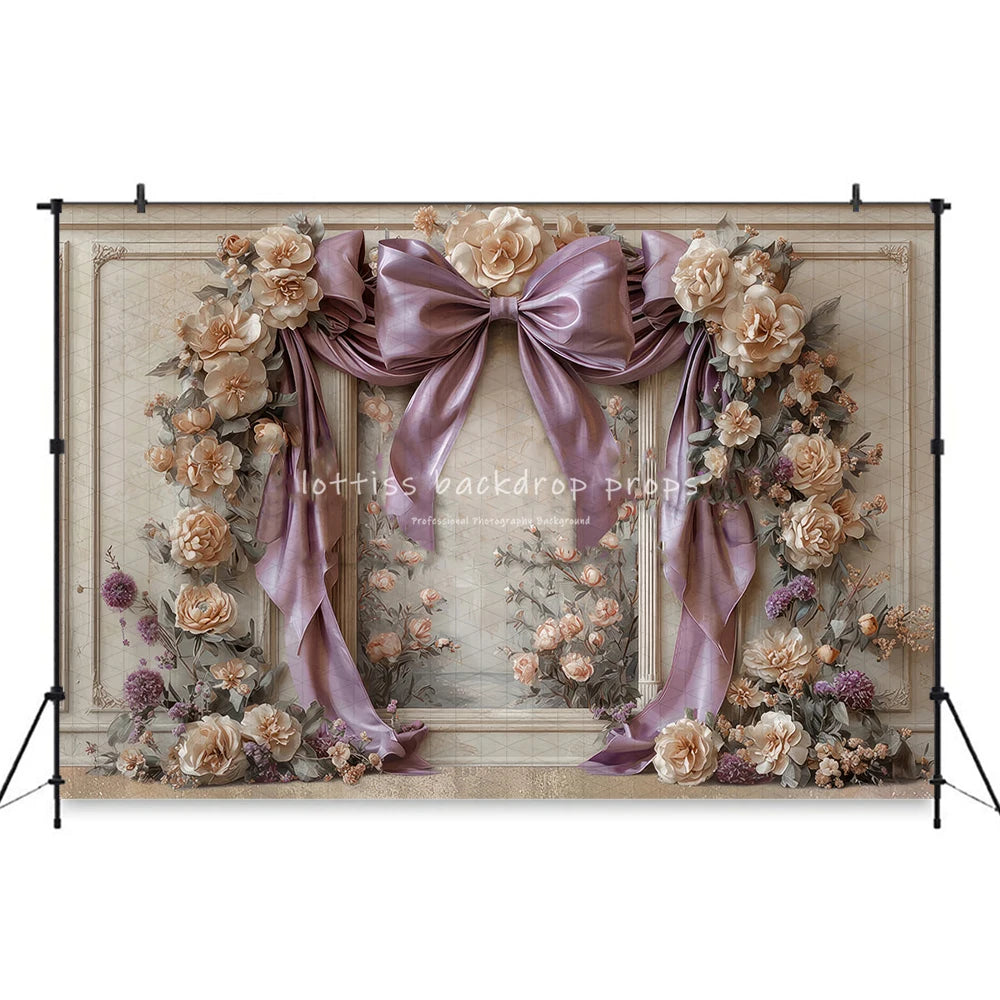 Bowlicious In a Wink Blue Bowknots Wall Backdrops Kids WomanPhotography Props Child Baby Photocall Rose Flower Backgrounds
