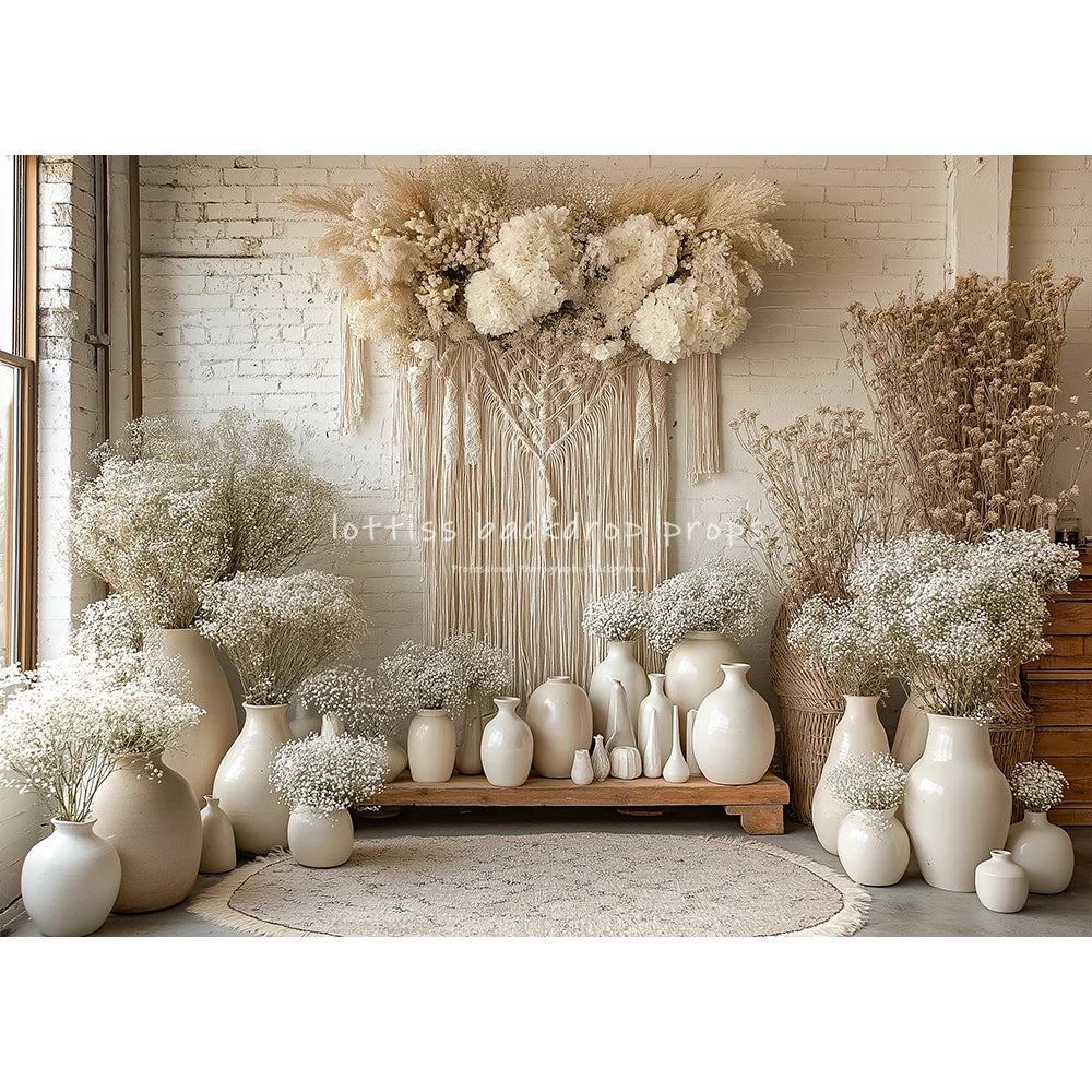 Bohemian Windows Backdrops Kids Woman Photography Child Baby Photocall Decors Plants Spring Retro Wall Backgrounds