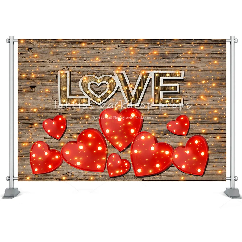 Mur de briques pour la saint-valentin, porte en bois, cœur de Rose rouge, magasin de fleurs, mur de briques, arrière-plan pour Photo, accessoires de séance Photo en Studio