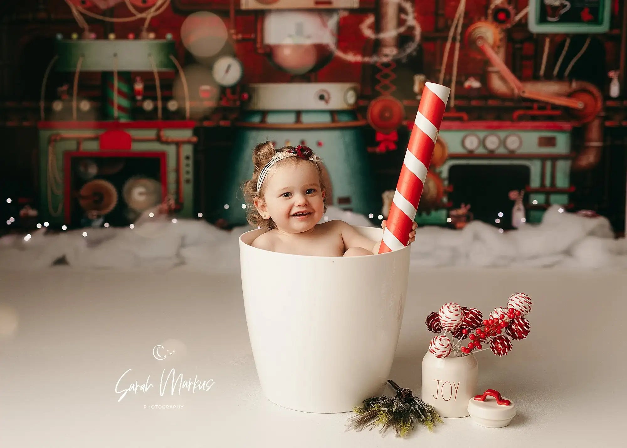 Hot Cocoa Factory Backdrop Kids Baby Cake Smash Photography Props Child Adult Birthday Studio Backgrounds