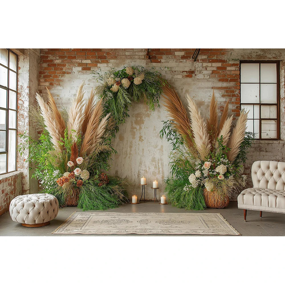Bohemian Windows Backdrops Kids Woman Photography Child Baby Photocall Decors Plants Spring Retro Wall Backgrounds