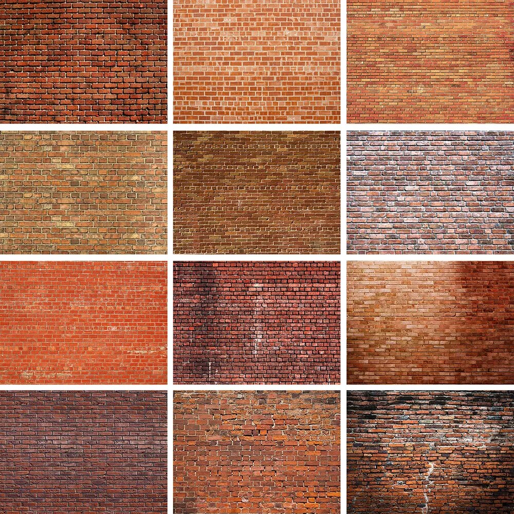 Mur de briques rouges en Polyester, papier peint Vintage foncé, arrière-plan pour Portrait d'adulte, nouveau-né, bébé, enfant, décor de fête, arrière-plan de photographie