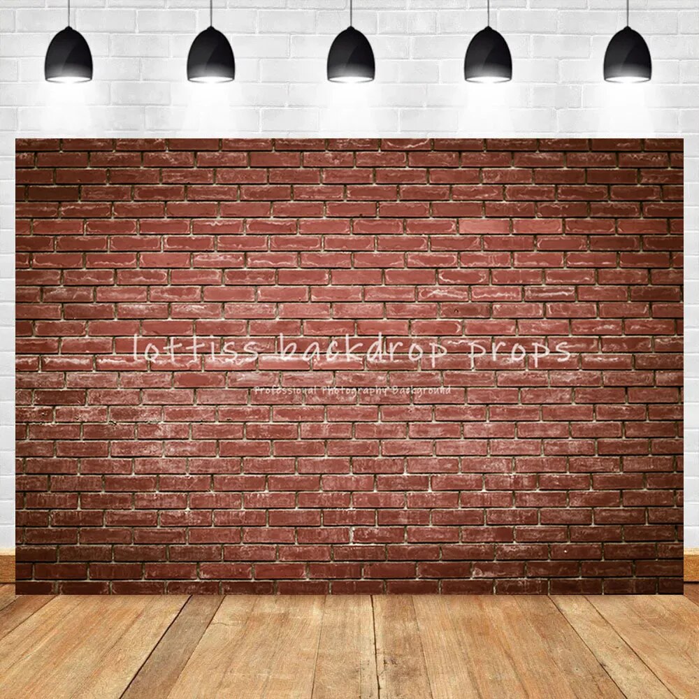 Mur de brique rouge vinyle toile de fond vieux foncé Vintage papier peint adulte Portrait nouveau-né bébé enfant fête décor photographie fond