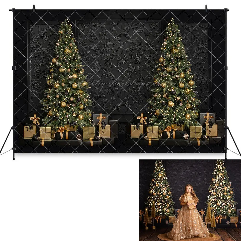 Elegant Moody Christmas Backdrop Kids Baby Cake Smash Photography Props Child Adult Birthday Photo Shoot Backgrounds