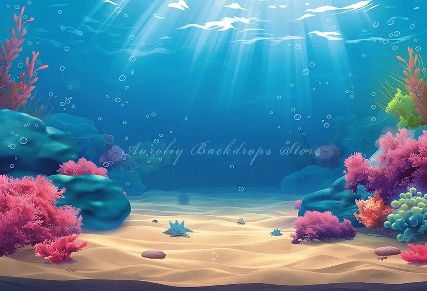 Summer Beach Plam Trees Backdrop Kids Baby Cake Smash Photography Props Undersea Scene Child Adult Birthday Studio Backgrounds