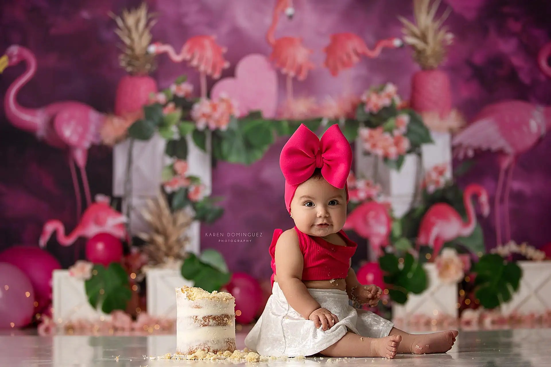 Pink Flamingo and Balloons Photography Backdrop Kids Baby Cake Smash Photocall Decors Child Girls Adult Birthday Backgrounds