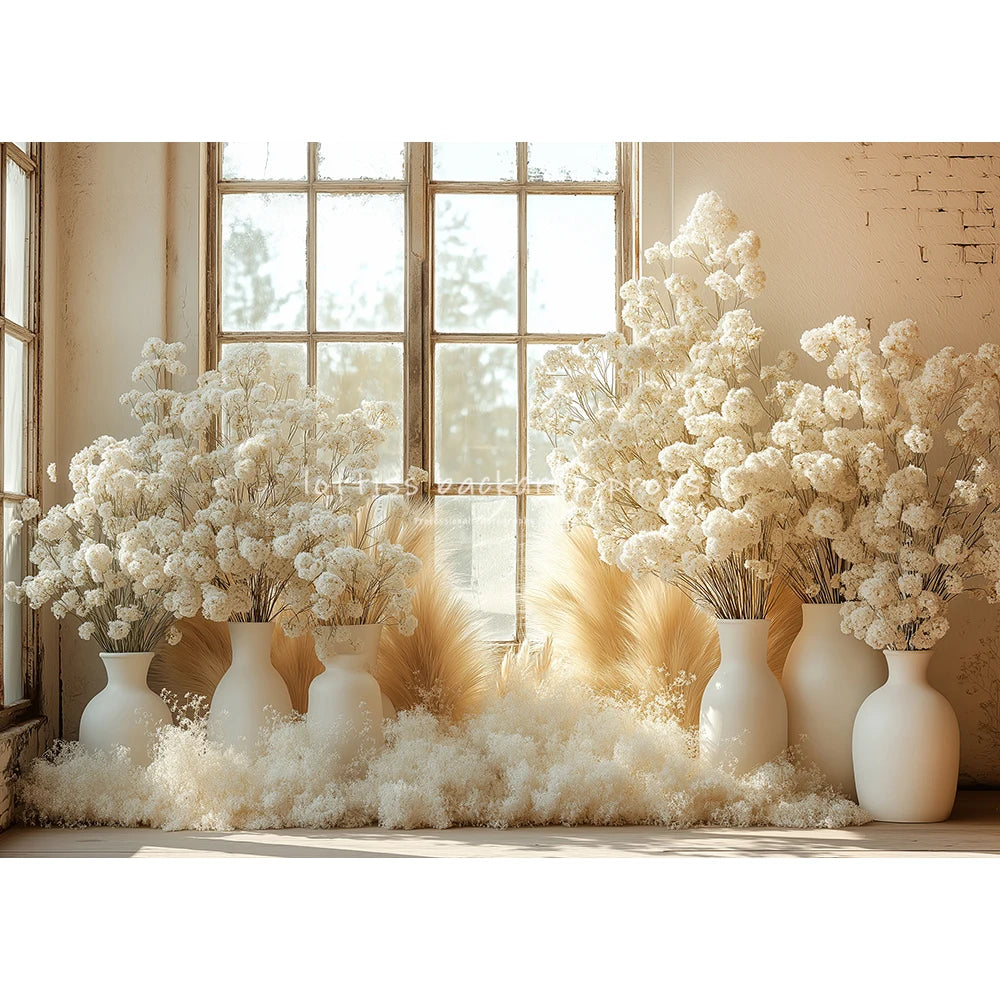 Bohemian Windows Backdrops Kids Woman Photography Child Baby Photocall Decors Plants Spring Retro Wall Backgrounds