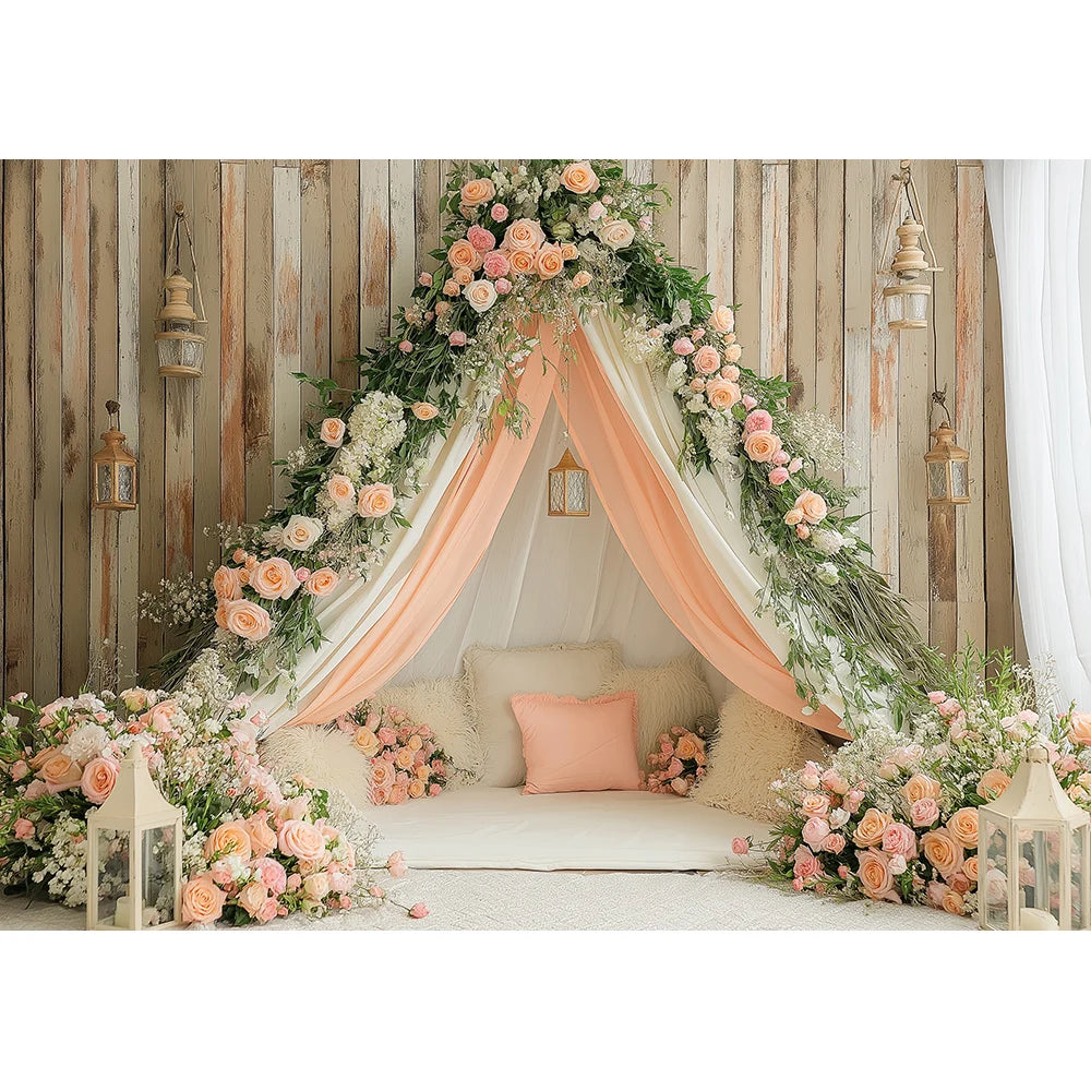 Bohemia Flower Backdrops Kids Woman Photography Child Baby Photocall Decors Camping Floral Wall Spring Backgrounds