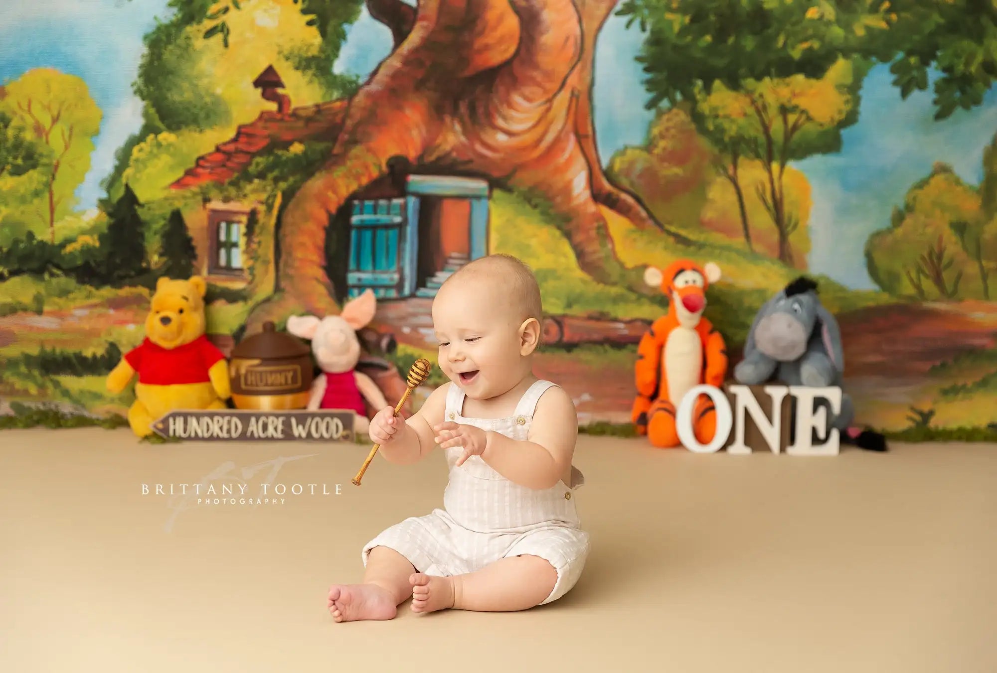Forest and Honey Pot Photography Backdrop Kids Baby Cake Smash Photocall Decors Child Boys Adult Birthday Studio Backgrounds