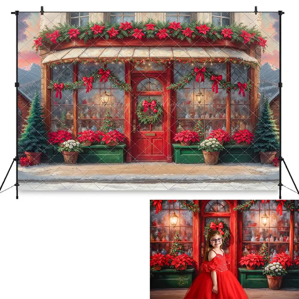 Christmas Sunset Backdrop Kids Baby Cake Smash Photography Props Forest Snowy Child Adult Photo Shoot Backgrounds