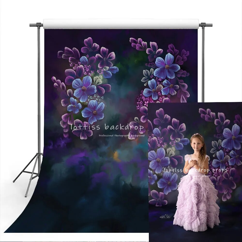 Peinture à la main Floral Photorgaphy décors fille enfants adulte Portrait Photocall accessoires Photo enceinte fleur jardin fond 