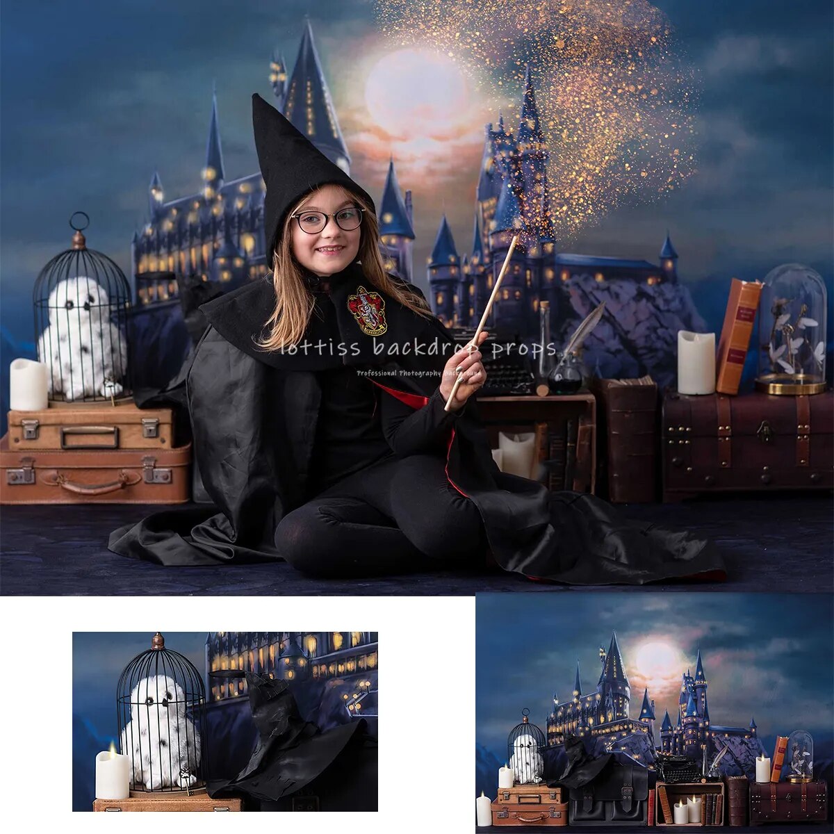 Wizard School Photography Backdrops Academy Castle Vallege Magic Principal Office Kids Cake Smash Birthday Photo Background