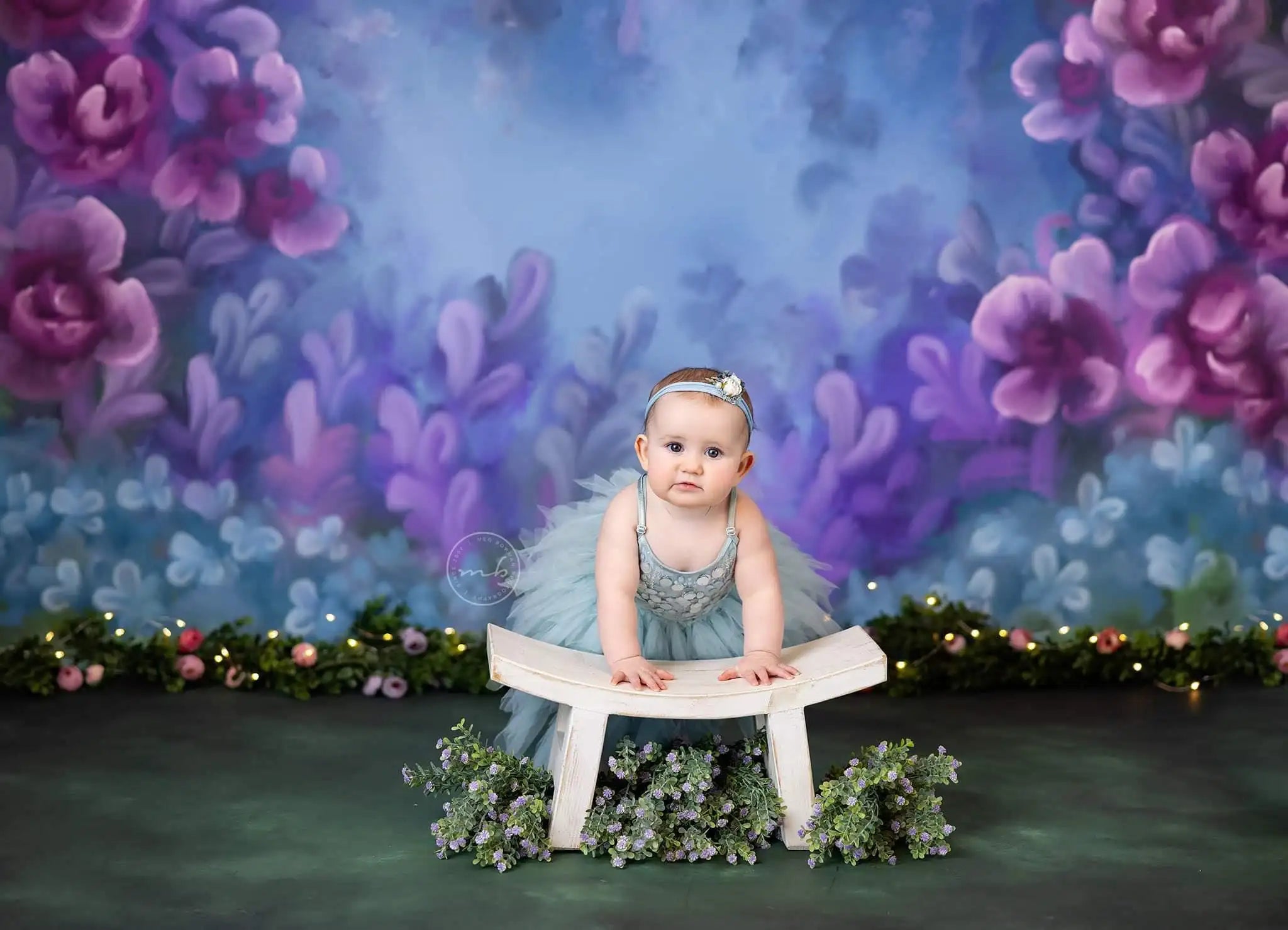 Purple Floral Blooms Garden Backgrounds Kids Baby Photography Props Child Adult Photocall Decors Backgrounds