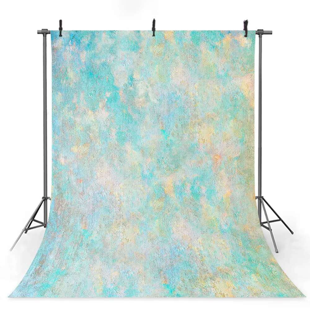 Abstract Daub Canvas Backdrops Kids Child Photography Baby Photocall Props Gold Blue Art Texture Background Photostudio Props