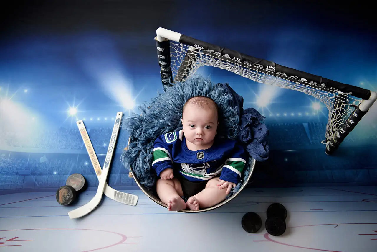 Ice Hockey Backdrop Newborn Baby Portrait Photography Props Sports Kids Boys Adult Cake Smash Photocall Decors Studio Background