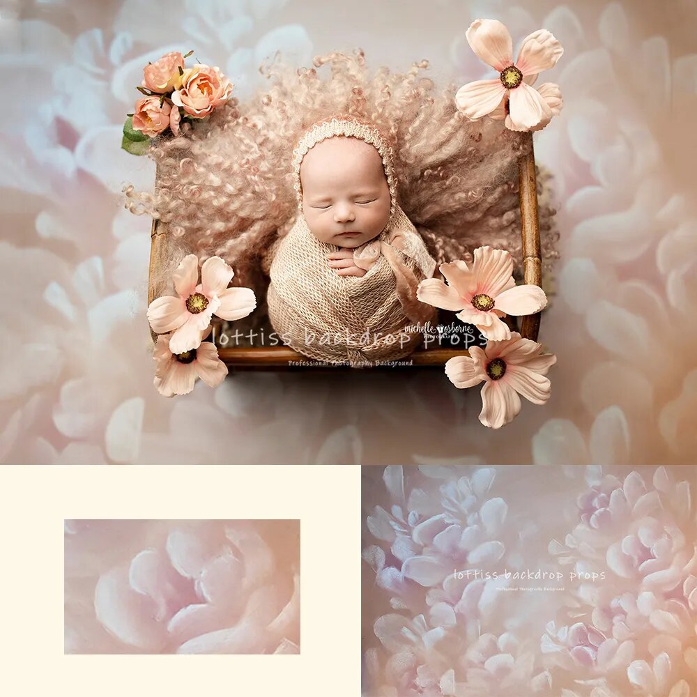 Solid Color Kids Photography Backdrop Art Floral Baby Child Newborn Cake Birthday Props Abstract Hand Painted Flower Background