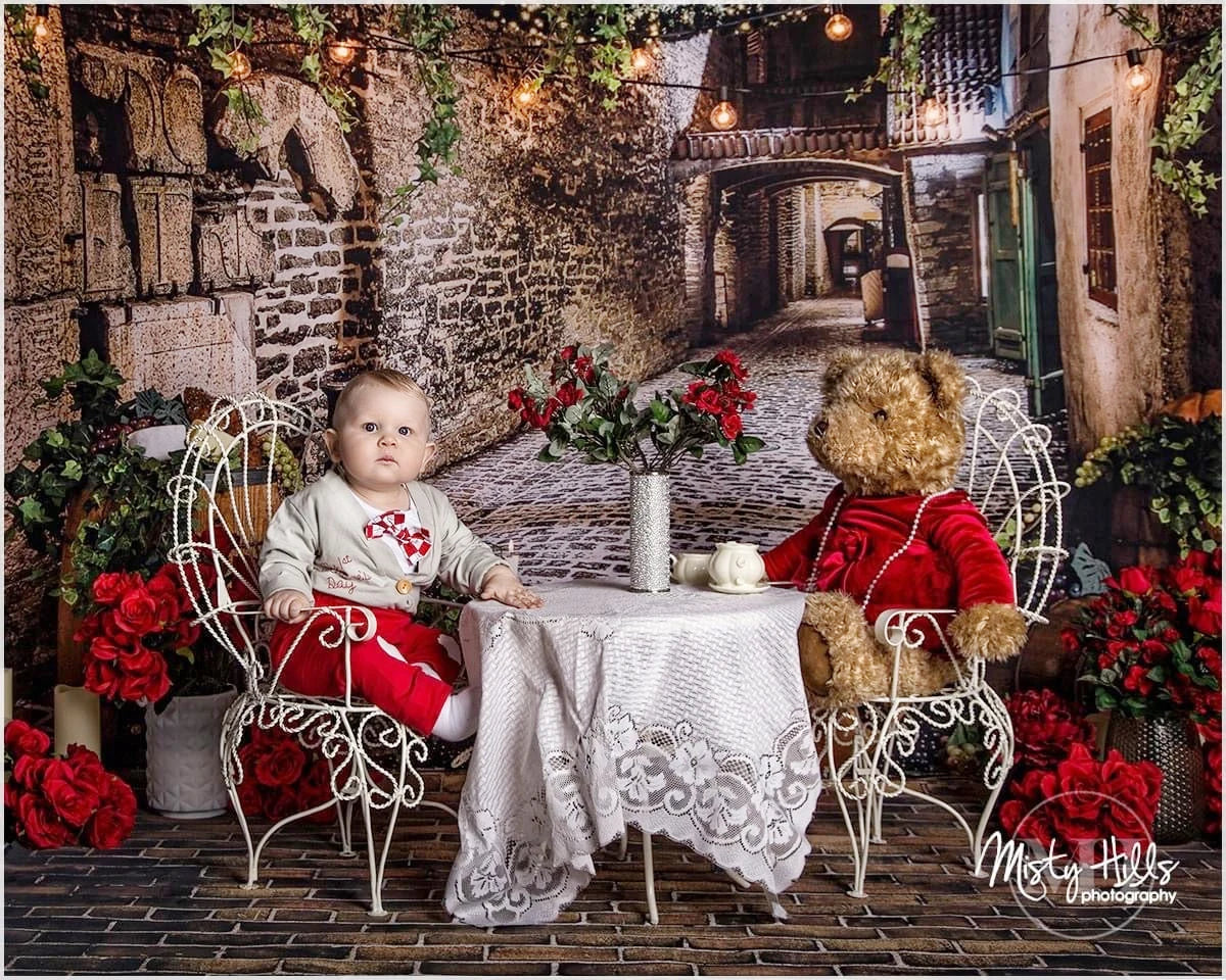 1Valentine Day Backdrops Kids Adult Photography Baby Child Birthday Cake Smash Props Rose Dating Floral Garden Background