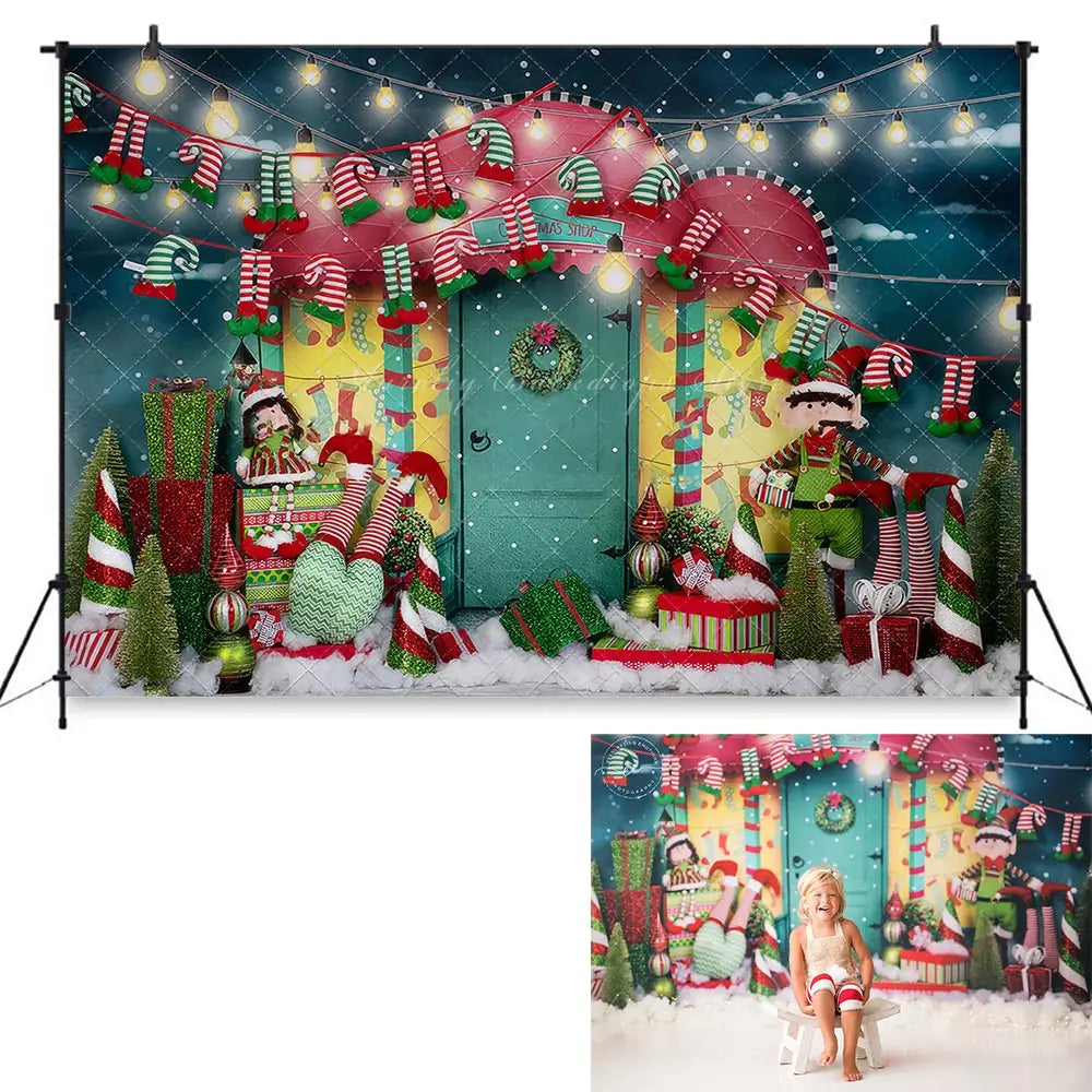 Christmas Themed Backdrop Winter Snowman Kids Baby Cake Smash Photography Props Child Adult Birthday Photo Shoot Backgrounds