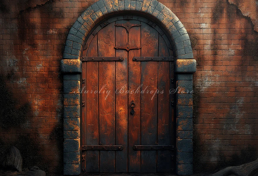 Colourful Arch Door Backdrop Kids Baby Portrait Photography Props Brick Wall Child Adult Photo Shoot Studio Backgrounds