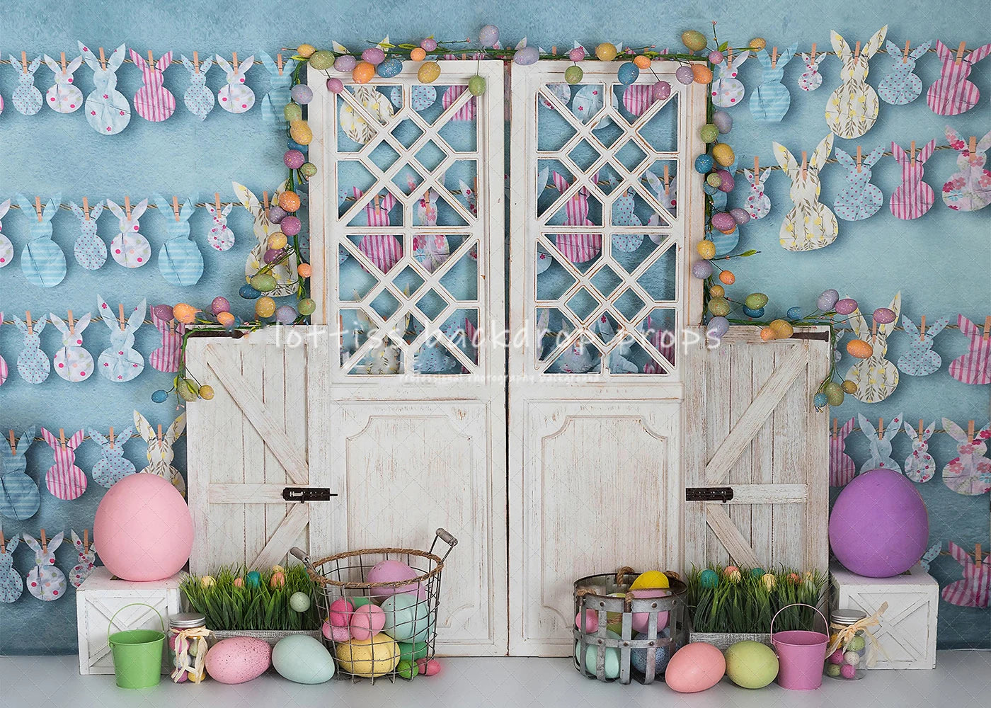 Bunny Easter Backdrops Kids Baby Photography Props Adult Child Cake Smash Photocall Decors Eggs Carrots Backgrounds