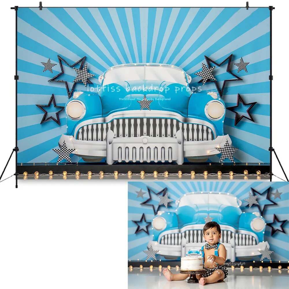 Jazzy Notes Musical Backdrop Classic Guitar Kids Cake Smash Birthday Props Child Baby Photography Props Photocall Backgroud