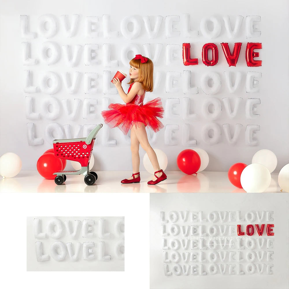 Modern Love Valentine's Day Backdrops Kids Girl Photography Props Pink Balloons Decors Backgrounds