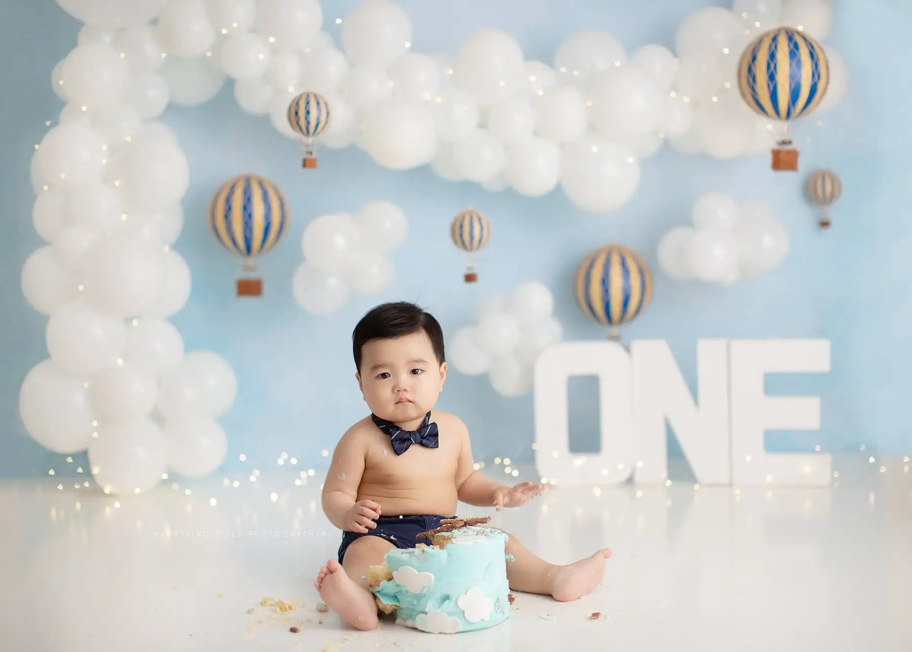 Gold Glitter Blues Backdrop Kids Baby 1st Birthday Photocall Decors Balloons Child Cake Smash Photography Studio Backgrounds