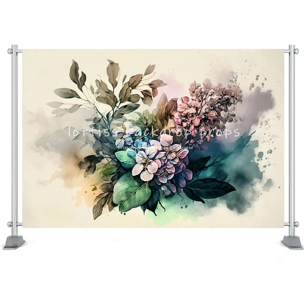 Adult Art Photography Backdrop Watercolor Hand Painting Floral Abstract Decor Kids Pregnant Photocall Baby Birthday Photostudio