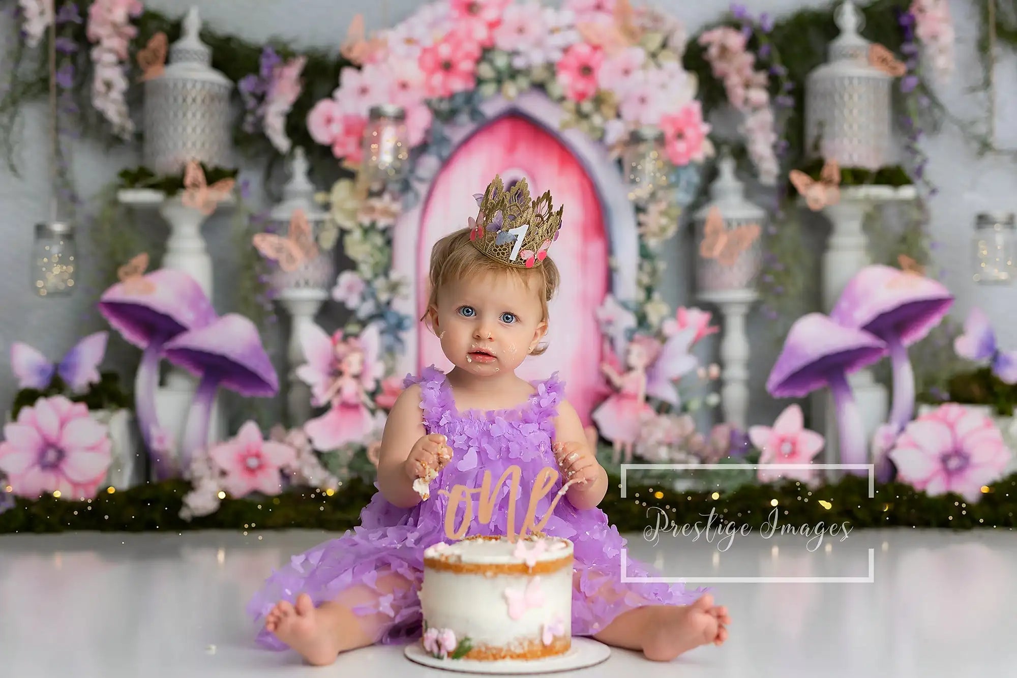 Pretty Fairy Garden Doorway Bacckdrop Kids Baby Photography Child Adult Cake Smash Photocall Spring Floral Butterfly Backgrounds