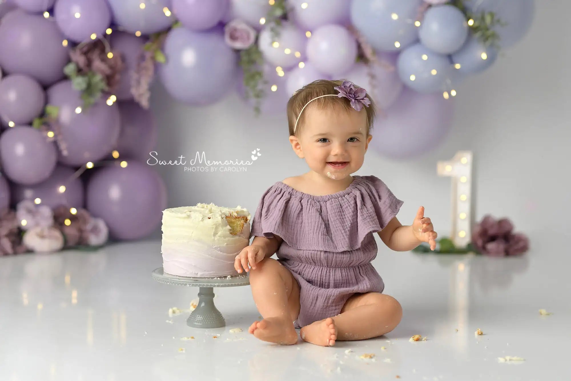 Purple Balloons Garland Backdrop Kids Baby Cake Smash Photography Props Child Girls Adult Birthday Photo Backgrounds