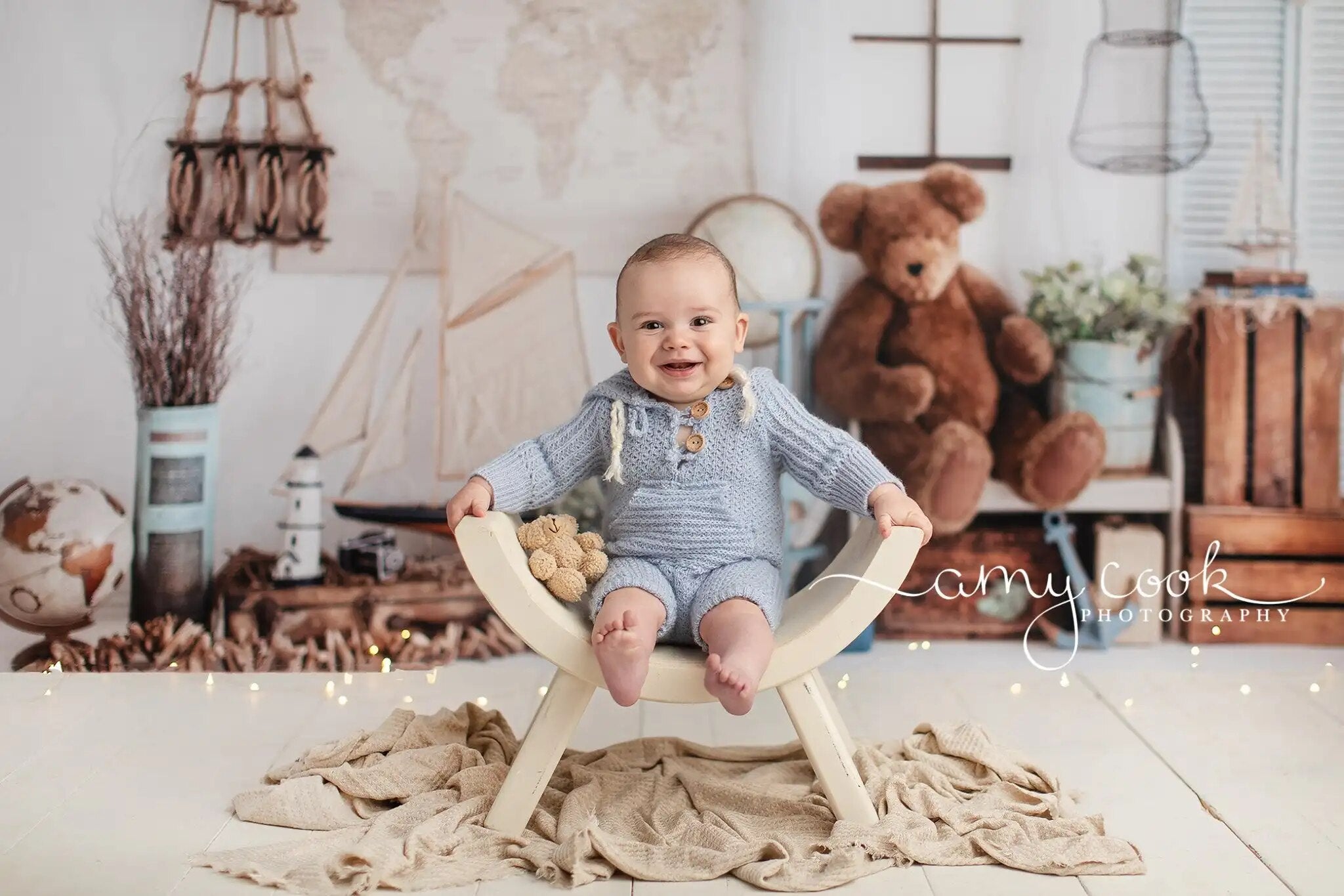 Tiny Traveler Backdrops Kids Baby Cake Smash Birthday Photography Props Child Photocall Travel Adventure Background