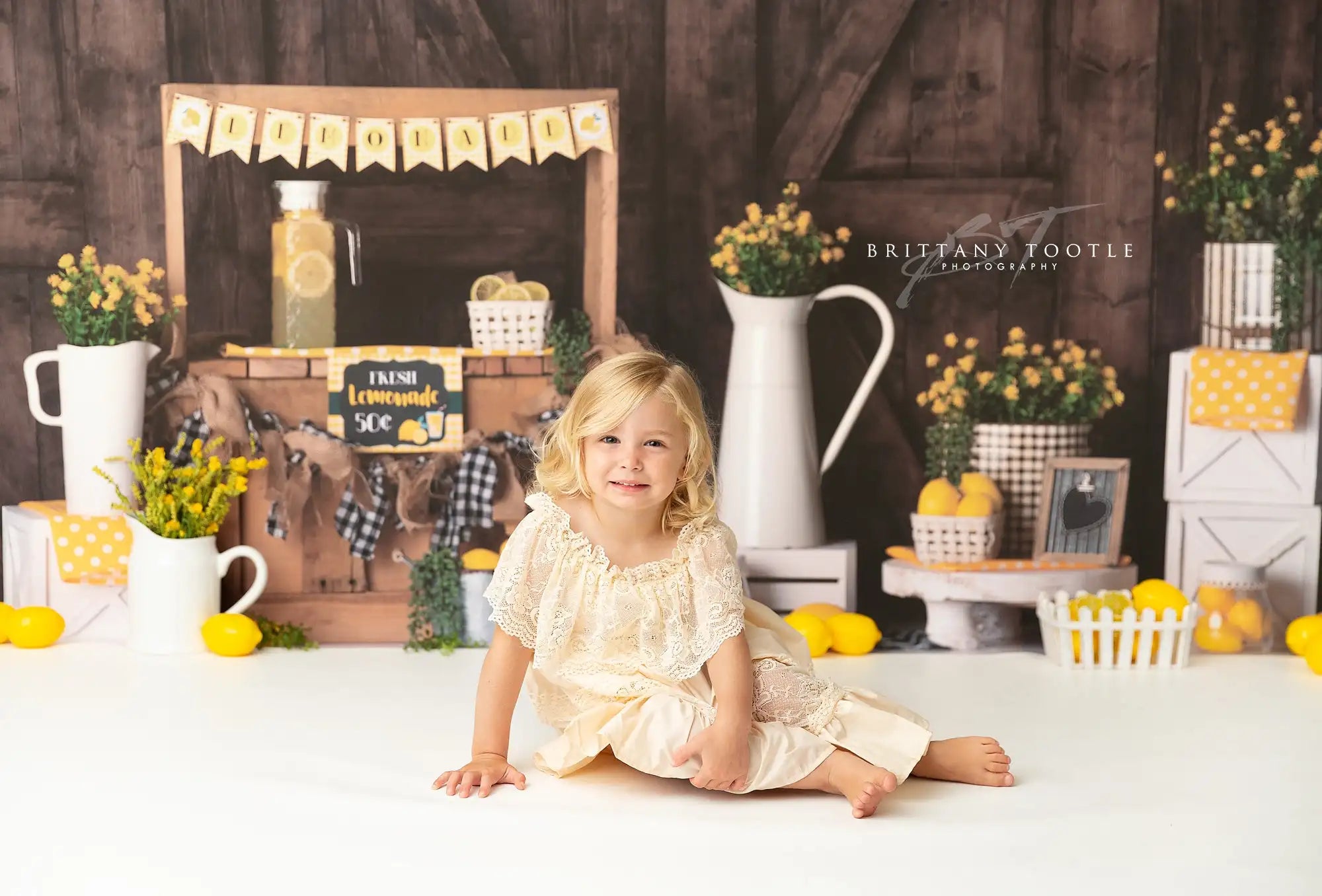 Lemonade Backdrop Wooden Door Kids Baby Cake Smash Photography Props Child Girls Adult Birthday Studio Backgrounds