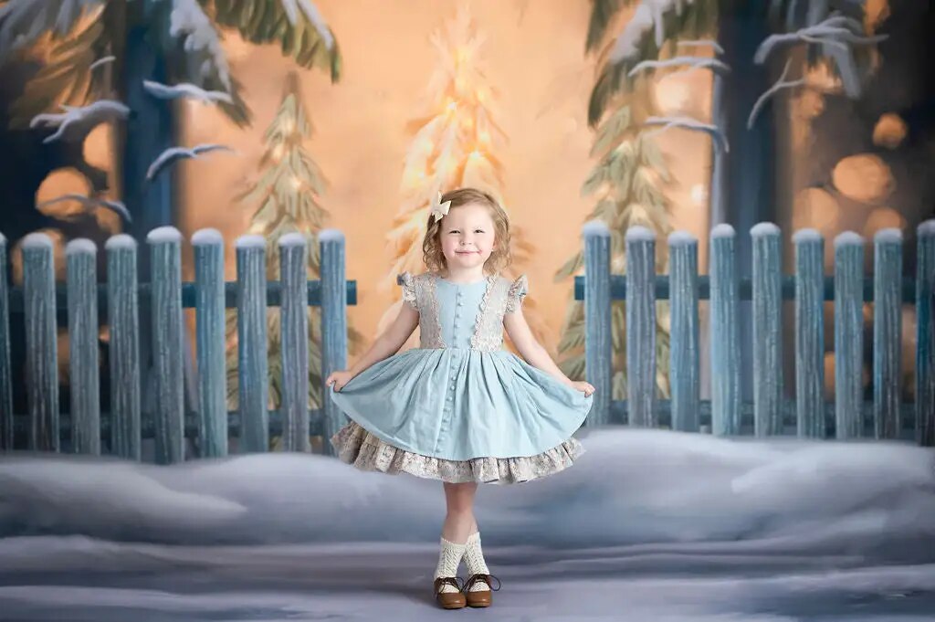 Arrière-plan de forêt d'hiver, photographie de noël pour enfants et adultes, Portrait d'enfant, accessoires de séance photo, studio photo, arrière-plan d'arbres enneigés de noël 