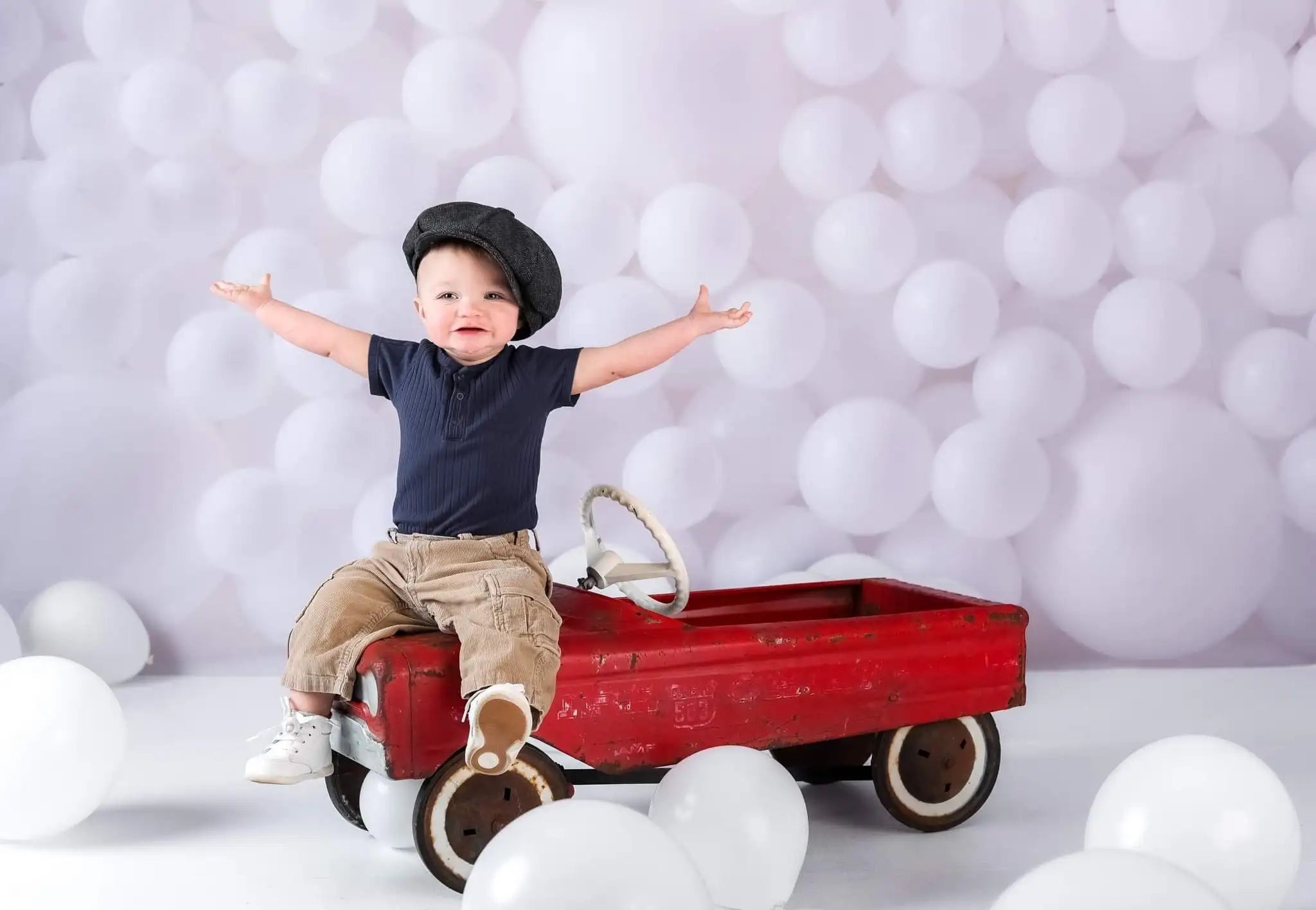 White Balloon Wall Photography Backdrop Kids Baby Cake Smash Photocall Decors Child Adult Photo Studio Backgrounds