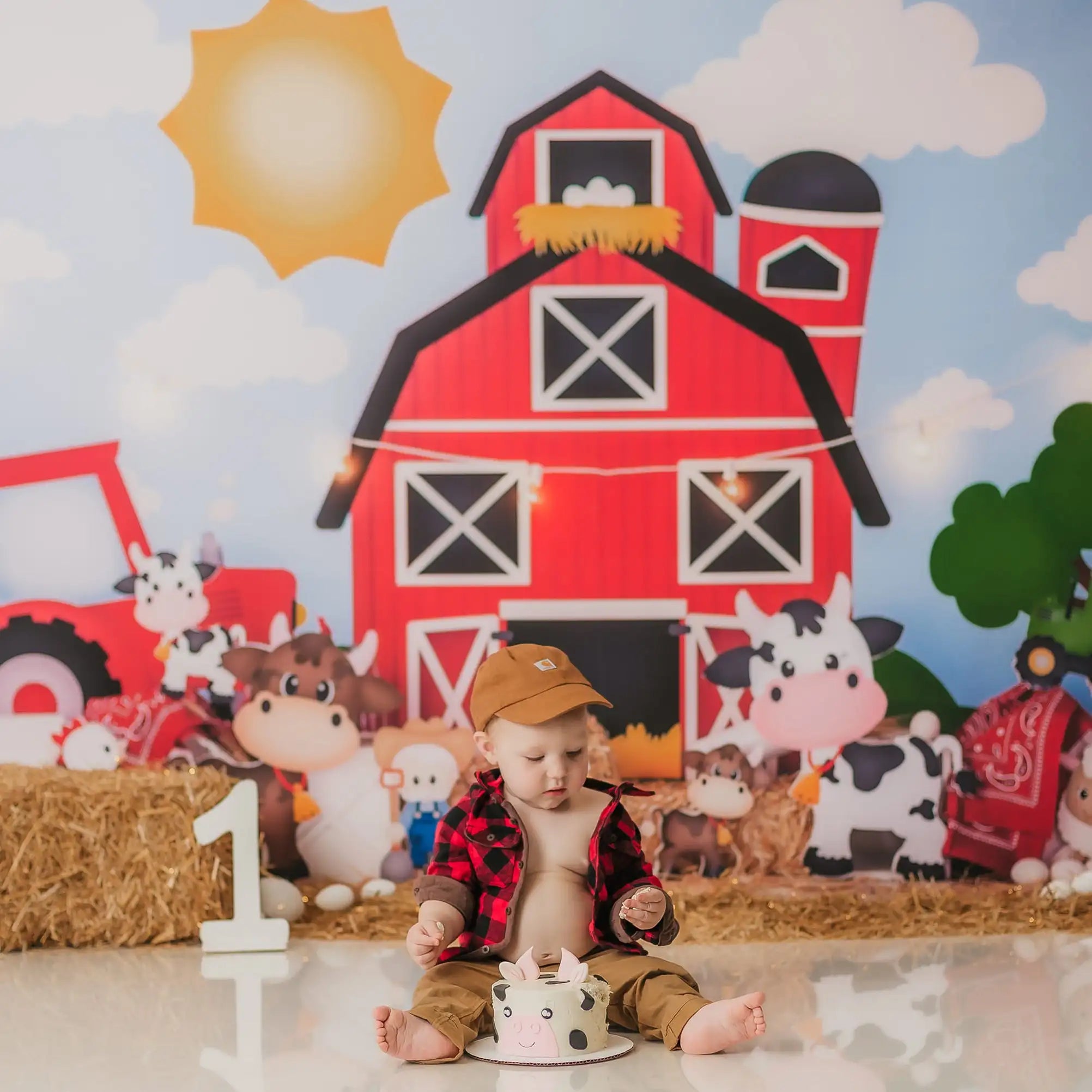 Farm Theme Backdrops Kids Baby Photography Props Child Adult Photocall Props Adult Photostudio Decors Farmer Backgrounds