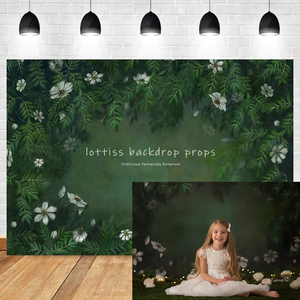 Hand Painting Abstract Photography Backdrops Garden Forest Fresh Flowers Child Portrait Photo Background Studio Photocall