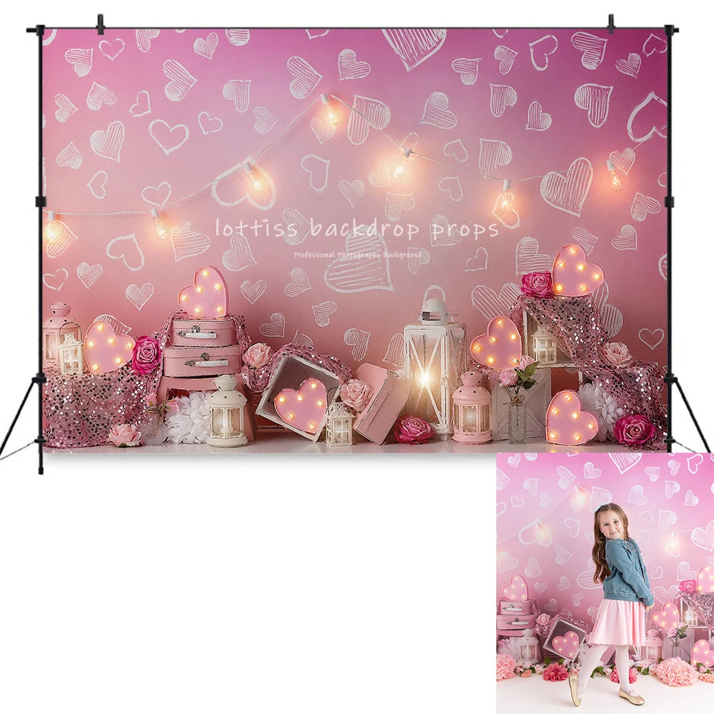 Valentine Day Backgrounds Kids Baby Photocall Child Adult Photocall Props Rose Dating Spring Garden Red Heart Decors Backdrops