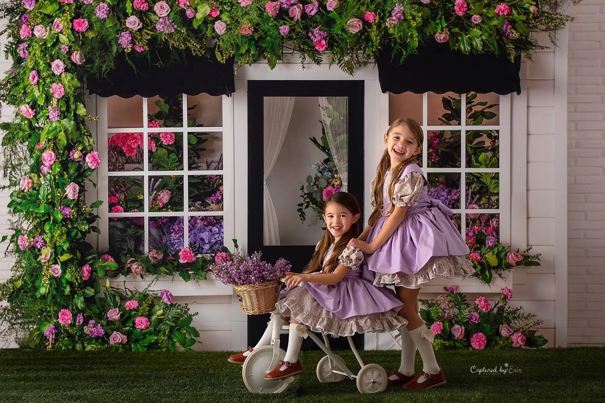 Village Florist Backdrops Girl Kids Photography Props Child Adult Photocall Decors Spring Flower Store Background