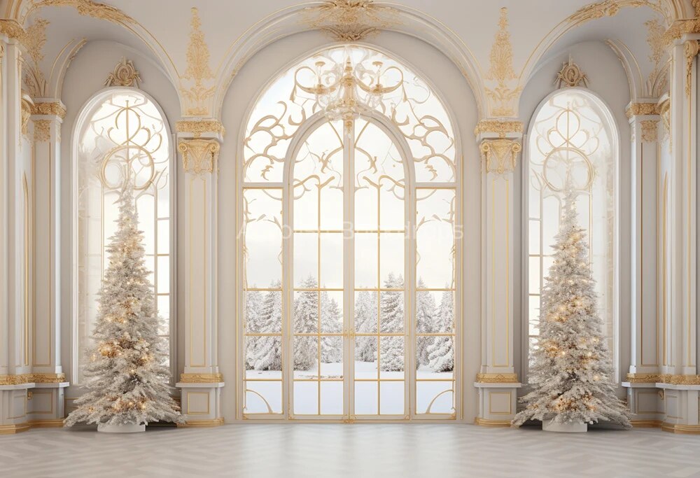 Christmas Tree Castle Room Backdrops Kids Adult Photography Props Child Baby Photocall Decors Xmas Forest Living Room Background